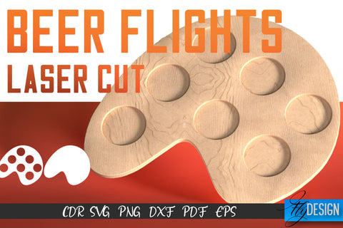 Beer Flights Laser Cut SVG | Beer Holder SVG Design | CNC Files SVG Fly Design 