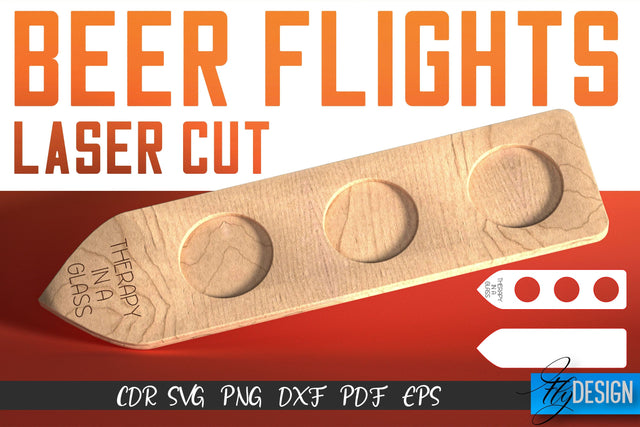 Beer Flights Laser Cut SVG | Beer Holder SVG Design | CNC Files SVG Fly Design 