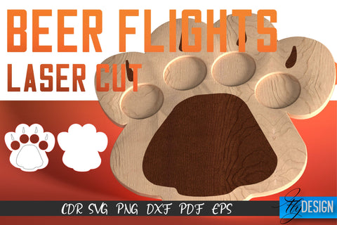 Beer Flights Laser Cut SVG | Beer Holder SVG Design | CNC Files SVG Fly Design 