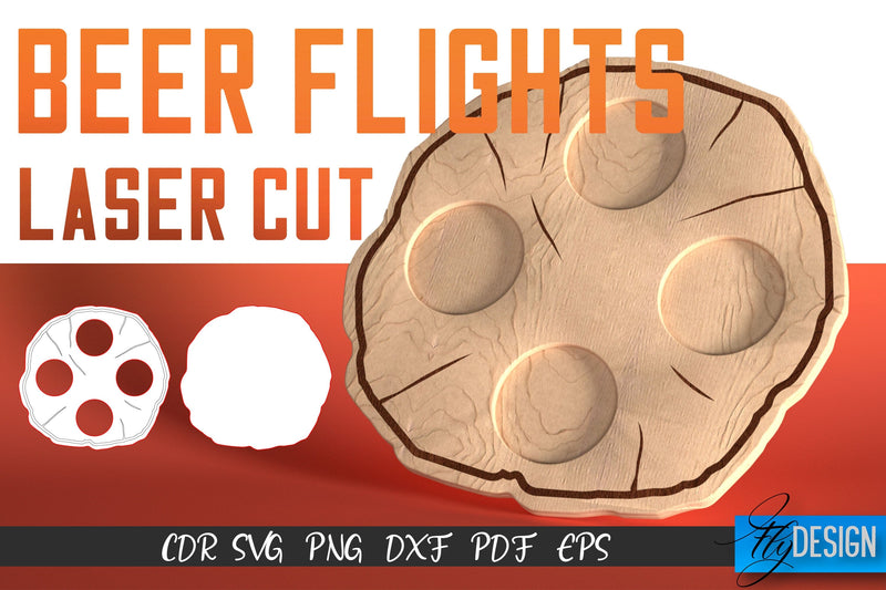 Beer Flights Laser Cut SVG | Beer Holder SVG Design | CNC Files SVG Fly Design 