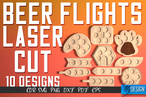 Beer Flights Laser Cut SVG | Beer Holder SVG Design | CNC Files SVG Fly Design 