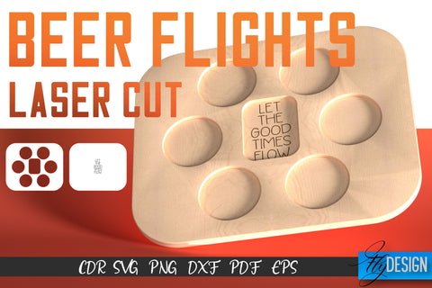 Beer Flights Laser Cut SVG | Beer Holder SVG Design | CNC Files SVG Fly Design 