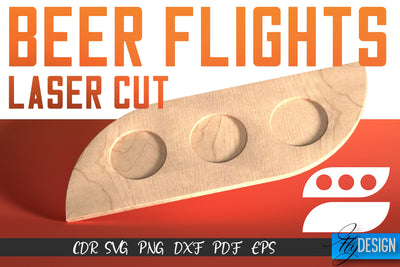 Beer Flights Laser Cut SVG | Beer Holder SVG Design | CNC Files SVG Fly Design 