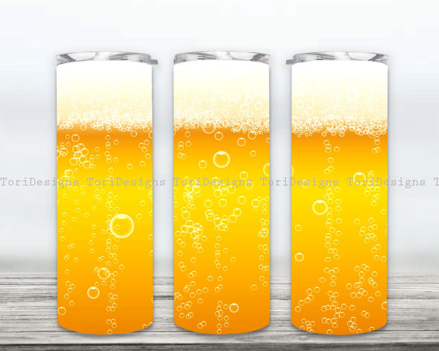Beer Glass 20oz Skinny Straight Tumbler Sublimation Design, Beer Tumbler PNG Digital Download Sublimation ToriDesigns 