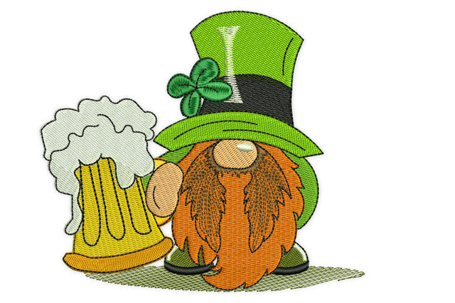 Beer Gnome Patrick's Day Embroidery Designs, Shamrock Embroidery Design, Holiday Embroidery Designs Embroidery/Applique DESIGNS NextEmbroidery 
