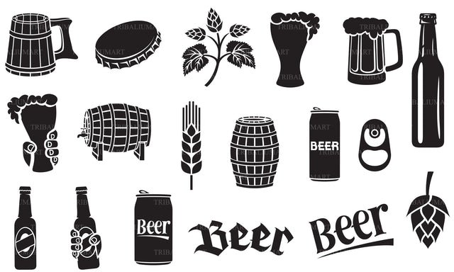 Beer icons set SVG TribaliumArtSF 