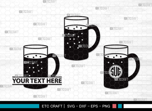 Beer Mug Monogram SVG | Beer Svg | Beer Clink Svg | Beer Glass Svg | Beer Mug Clipart SVG ETC Craft 