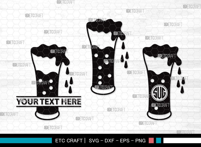 Beer Mug Monogram SVG | Beer Svg | Beer Clink Svg | Beer Glass Svg | Beer Mug Clipart SVG ETC Craft 