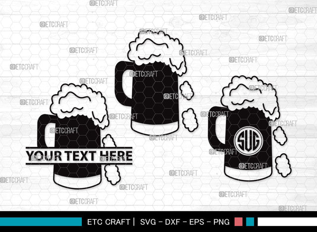Beer Mug Monogram SVG | Beer Svg | Beer Clink Svg | Beer Glass Svg | Beer Mug Clipart SVG ETC Craft 
