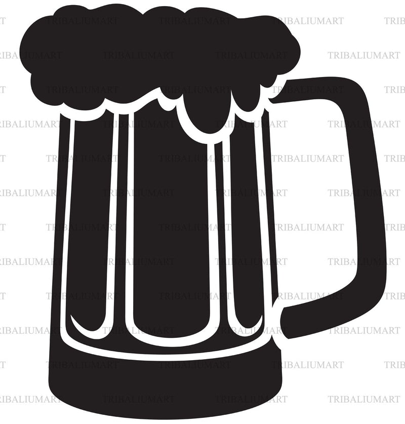 Beer mug. Cut files for Cricut. Clip Art silhouette (eps, svg, pdf, png ...