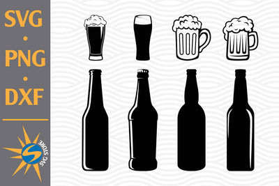 Beer Mugs, Beer Bottle SVG, PNG, DXF Digital Files Include SVG SVGStoreShop 