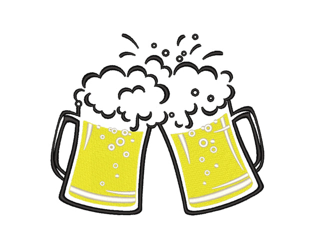 Beer Mugs Embroidery Design, 5 sizes Embroidery/Applique DESIGNS Nino Nadaraia 