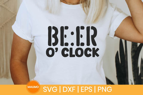 Beer o'clock, funny alcohol quote SVG Maumo Designs 