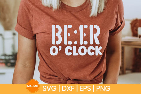 Beer o'clock, funny alcohol quote SVG Maumo Designs 