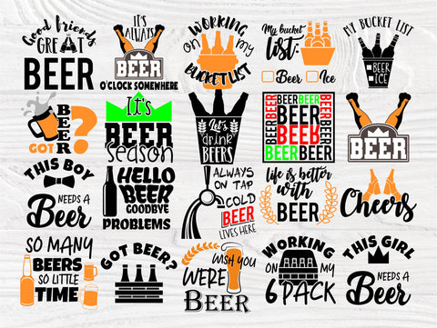 Beer Signs SVG Bundle, Alcohol Svg, Drinking Svg SVG TonisArtStudio 