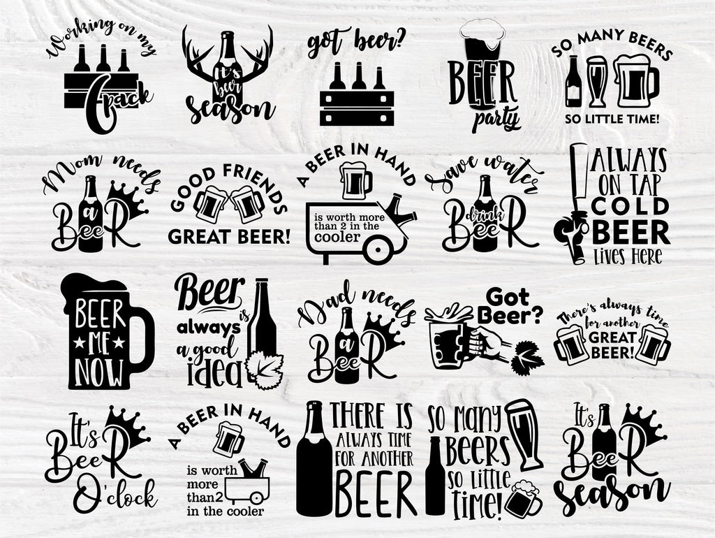 Beer SVG Bundle, Beer Quotes Svg, Beer Cut Files, Svg Cut Files - So Fontsy