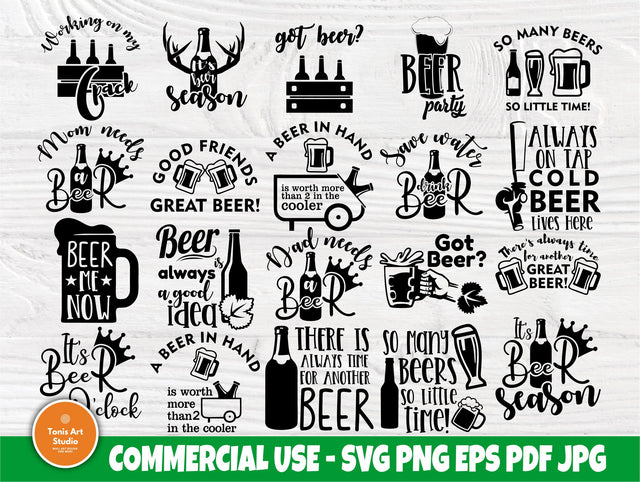 Beer SVG Bundle, Beer Quotes Svg, Beer Cut Files, Svg Cut Files SVG TonisArtStudio 