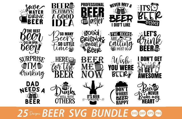 Beer SVG Bundle, Beer Quotes SVG Designs, Beer Glass SVG, Alcohol Quotes Svg Png Dxf Eps, Beer Svg file for Cricut, Silhouette, Cut file SVG MD mominul islam 