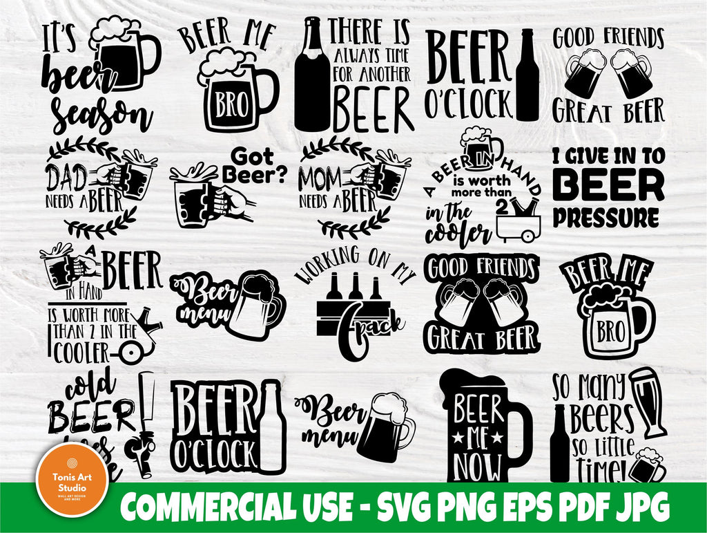 Beer SVG Bundle, Craft Beer Svg, Alcohol Cut Files - So Fontsy