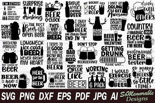 Beer SVG Bundle SVG SoMemorableDesigns 