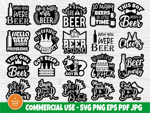 Beer SVG cut file | Beer SVG Bundle | Beer silhouette | Beers svg | Beer quotes svg | Alcohol svg | Drinking svg | Beer cricut files SVG TonisArtStudio 