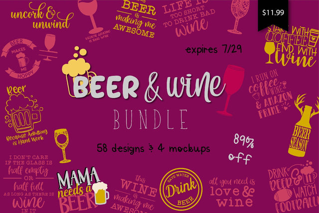Beer & Wine Bundle Bundle So Fontsy Design Shop 