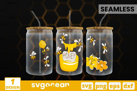 Bees Can Glass Wrap SVG Bundle SVG SvgOcean 
