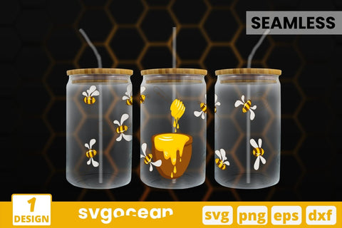 Bees Can Glass Wrap SVG Bundle SVG SvgOcean 