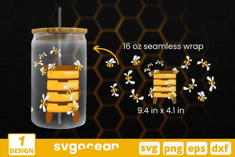 Bees Can Glass Wrap SVG SVG SvgOcean 