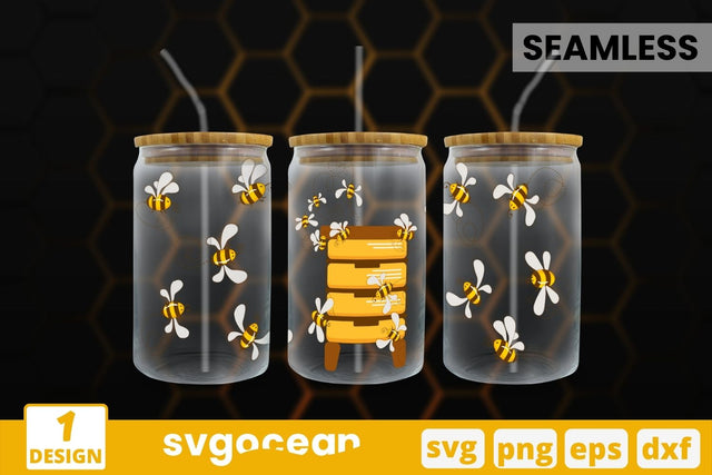 Bees Can Glass Wrap SVG SVG SvgOcean 