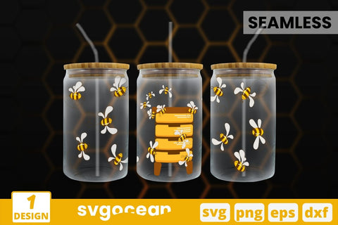 Bees Can Glass Wrap SVG SVG SvgOcean 