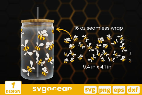 Bees Libbey Wrap SVG SVG SvgOcean 