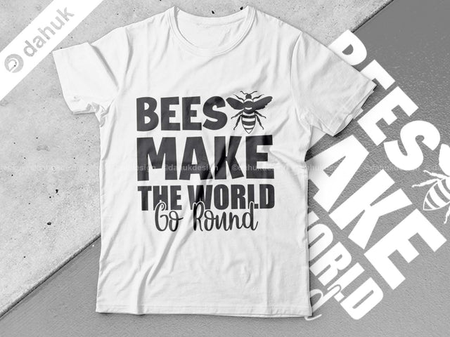 Bees Make The World Go Round SVG, Cut file, for silhouette, svg, eps, dxf, png, clipart cricut design space, vinyl cut files SVG dahukdesign 