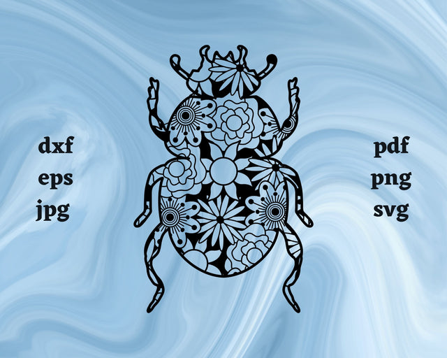 Beetle Mandala SVG Cut File SVG Northern Light SVG 