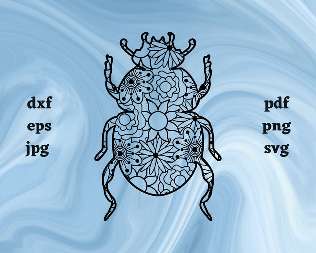 Beetle Mandala SVG Cut File SVG Northern Light SVG 