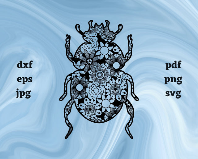 Beetle Mandala SVG Cut File SVG Northern Light SVG 