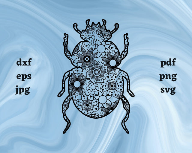 Beetle Mandala SVG Cut File SVG Northern Light SVG 