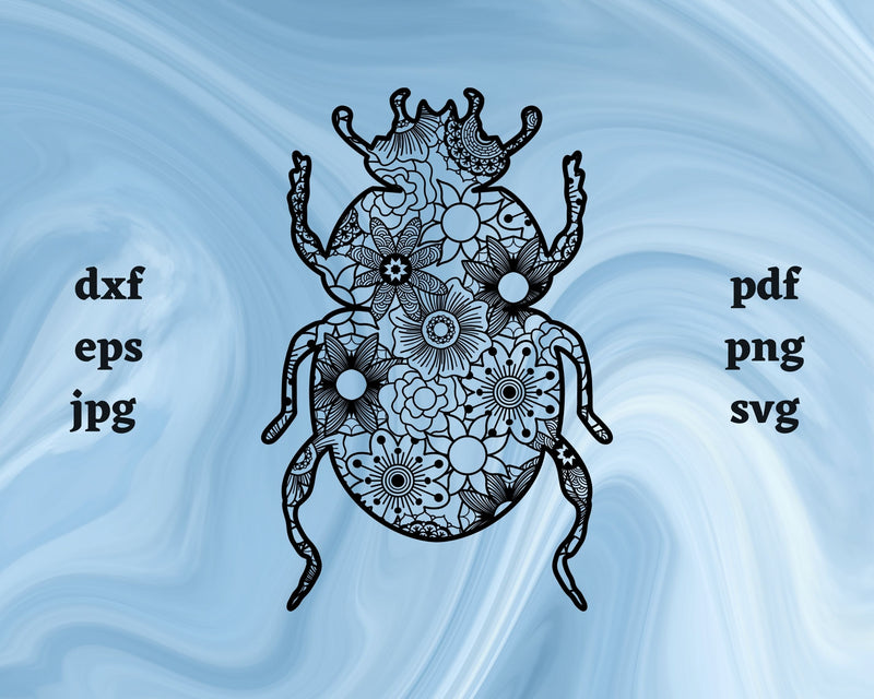 Beetle Mandala SVG Cut File SVG Northern Light SVG 