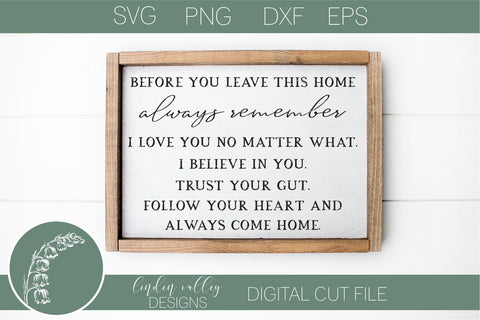 Before You Leave SVG|Farmhouse SVG|Sentimental Family Quote SVG SVG Linden Valley Designs 