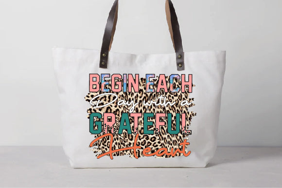 Begin Each Day with a Grateful Heart Sublimation Sublimation Creativeart88 