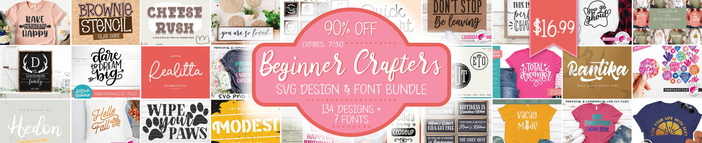 Beginner Crafters SVG Design and Font Bundle