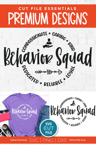 Behavior svg squad with round circle for cutting machines SVG SVG Cut File 