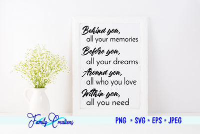 Behind You Saying SVG Family Creations 