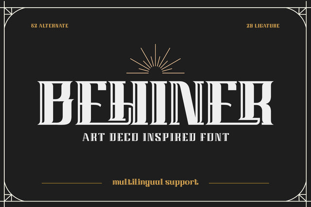 BEHINER | Art Deco Font Font twinletter 