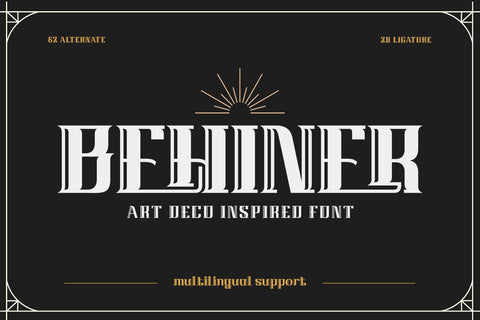 BEHINER | Art Deco Font Font twinletter 