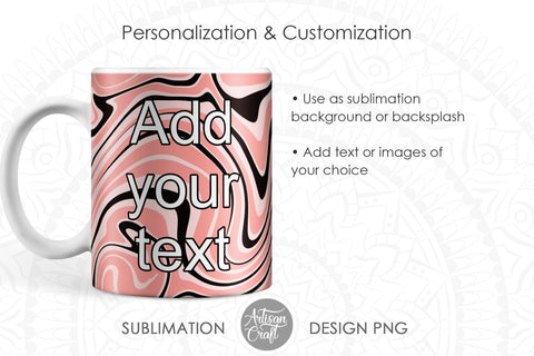 Beige and black art for 11oz mug sublimation template SVG Artisan Craft SVG 