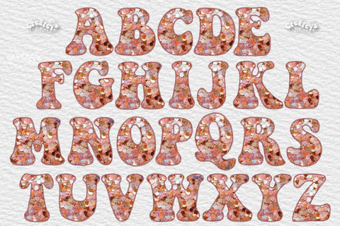 Beige Wedding Alphabet PNG Glitter Letters Numbers Symbols Baby Glitter Sequins and Stitches Sublimation Createya Design 