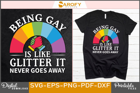 Being gay is like Glitter LGBTQ funny pride month SVG Sarofydesign 