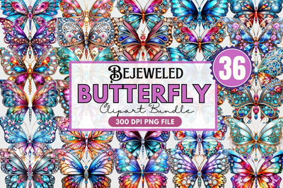 Bejeweled Butterfly Clipart Sublimation Regulrcrative 