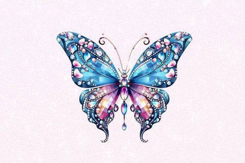 Bejeweled Butterfly Clipart Sublimation Regulrcrative 